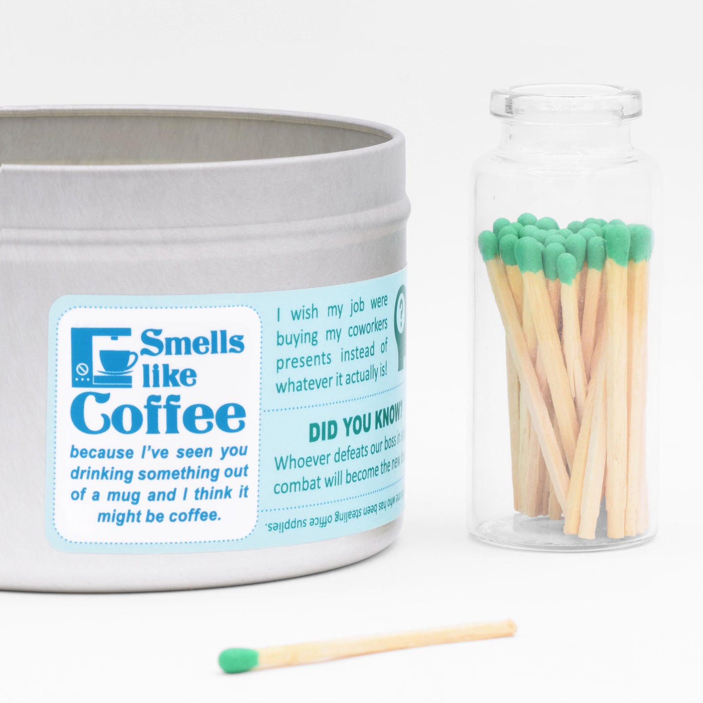 The Coworker Gift candle smells like coffee, the official drink of the workplace.