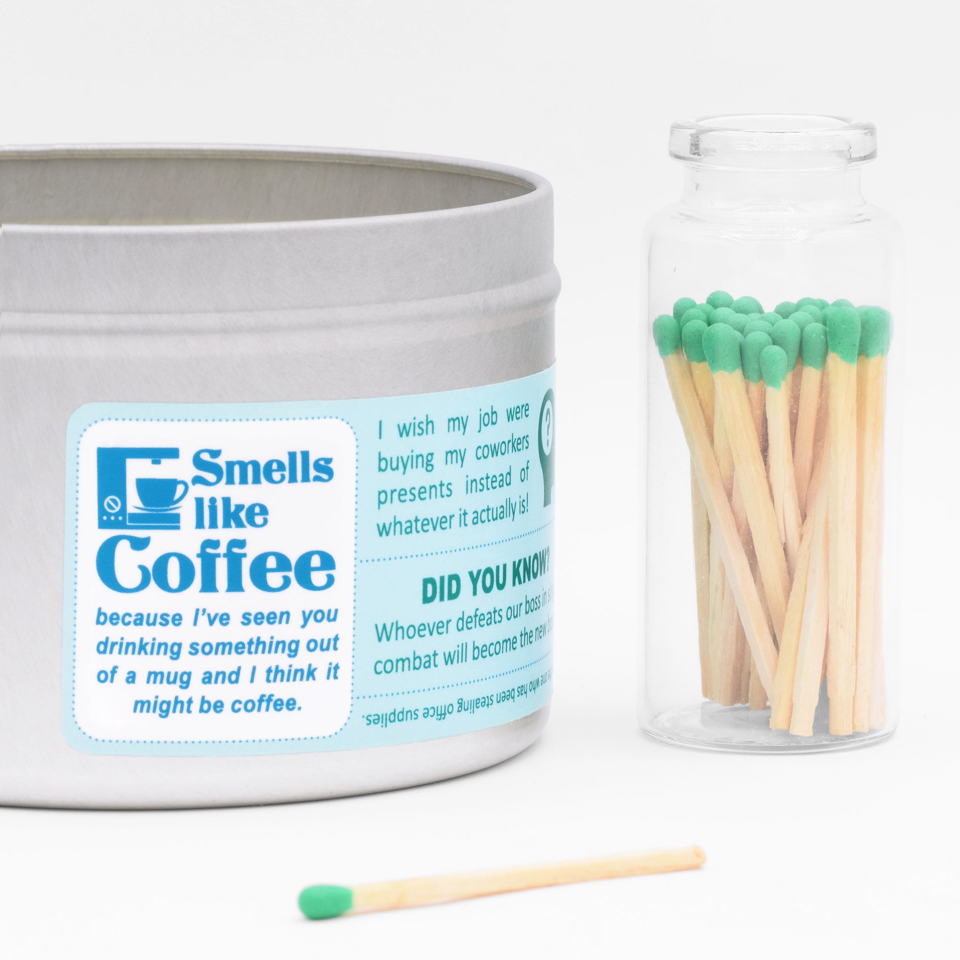 The Coworker Gift candle smells like coffee, the official drink of the workplace.