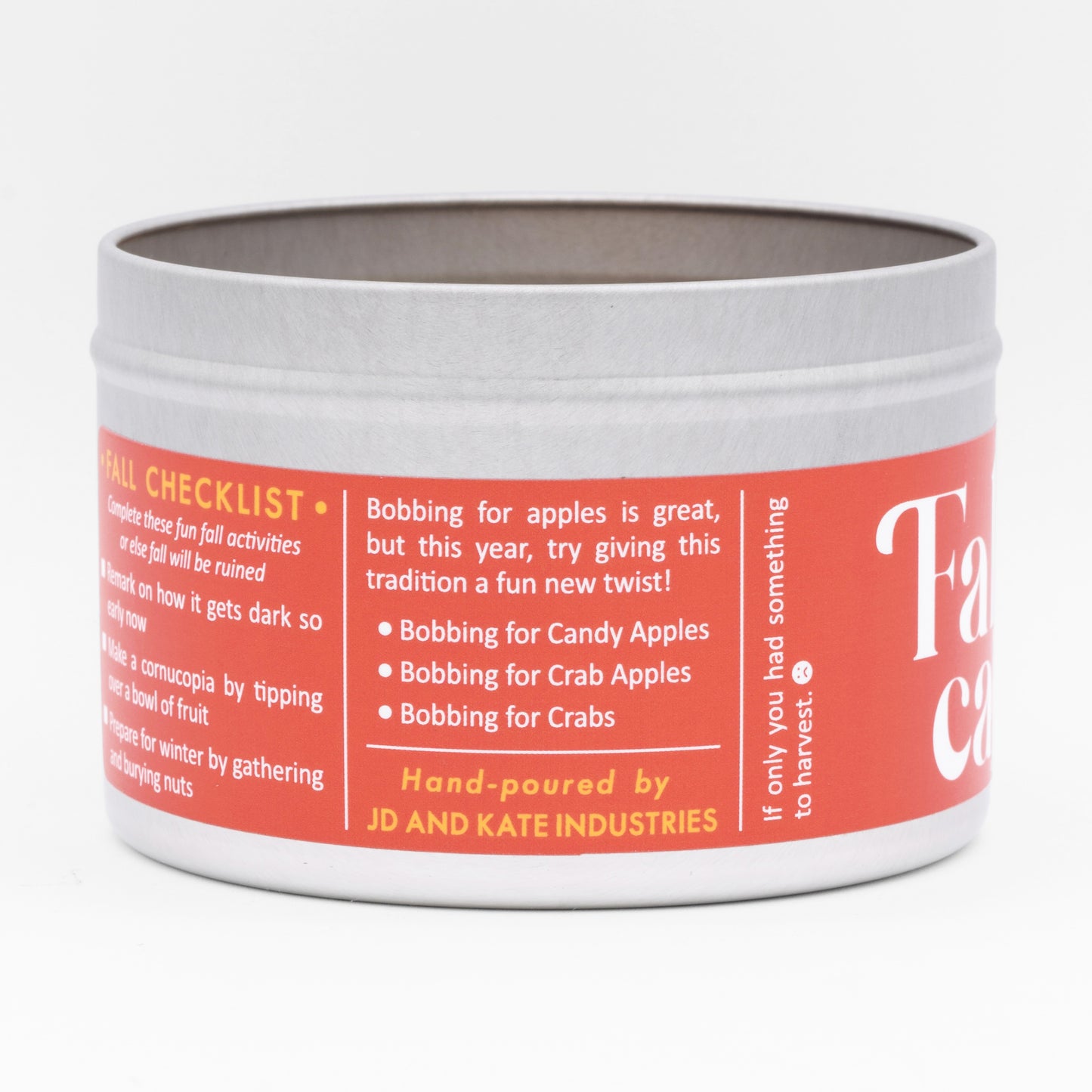 The Fall Candle label also has some innovative ideas for how to bob for apples.