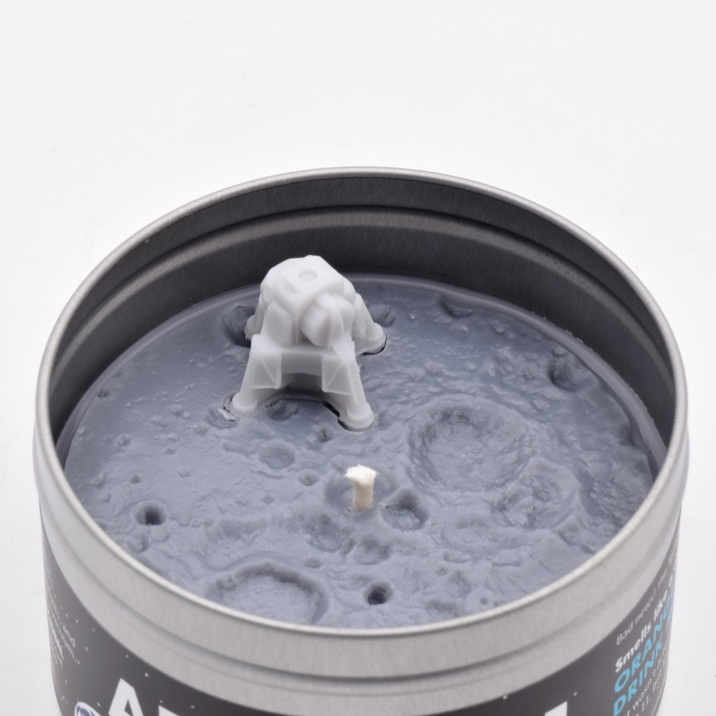 The surface of the candle is modeled after an actual scan of the moon's surface.