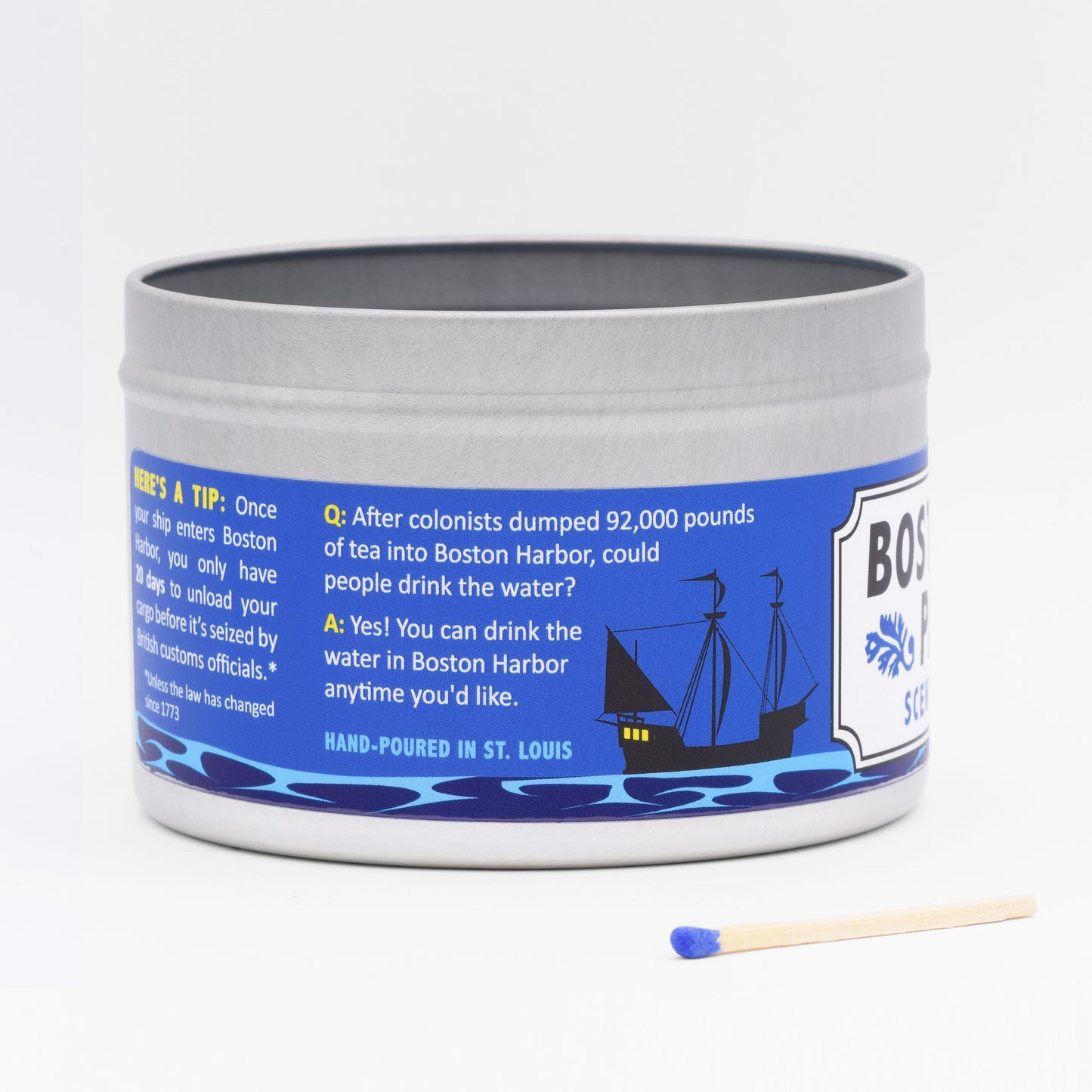 The Boston Tea Party candle is a funny and unique gift for US history teachers, history students, and history professors.