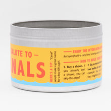 Load image into Gallery viewer, This hand-poured candle has a smoky vanilla scent and a miniature wax container ship sailing on its surface, adding an extra touch of fun to its design.