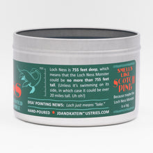 Load image into Gallery viewer, The Loch Ness Monster Scented Candle is a unique and quirky gift, great for anyone interested in myths, folklore, sci-fi, fantasy novels, movie monsters, pop culture, and unusual fictional creatures.